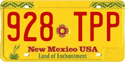 NM license plate 928TPP