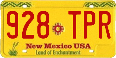 NM license plate 928TPR