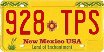 NM license plate 928TPS