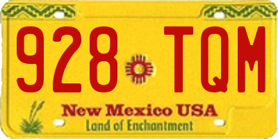 NM license plate 928TQM