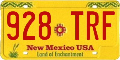 NM license plate 928TRF