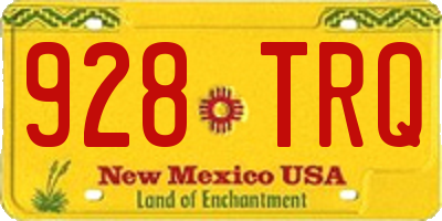 NM license plate 928TRQ