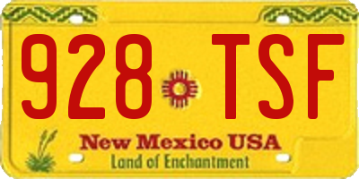 NM license plate 928TSF