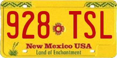 NM license plate 928TSL