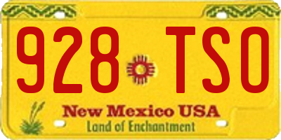 NM license plate 928TSO