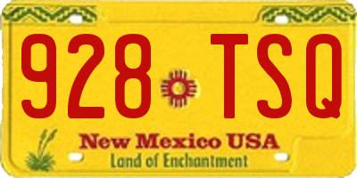NM license plate 928TSQ
