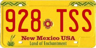 NM license plate 928TSS