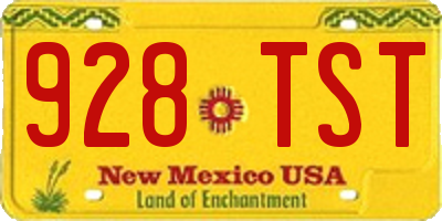 NM license plate 928TST