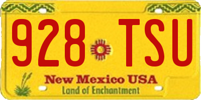 NM license plate 928TSU