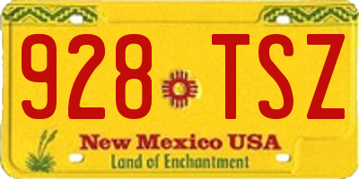 NM license plate 928TSZ
