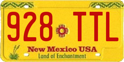 NM license plate 928TTL