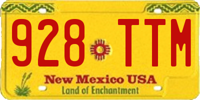 NM license plate 928TTM