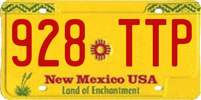 NM license plate 928TTP
