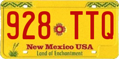 NM license plate 928TTQ