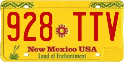NM license plate 928TTV