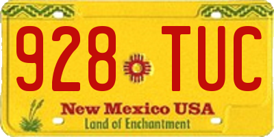 NM license plate 928TUC