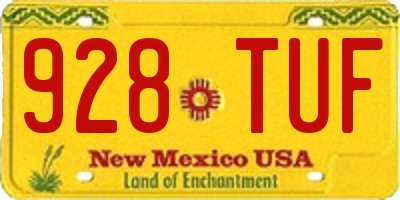 NM license plate 928TUF
