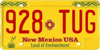 NM license plate 928TUG
