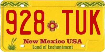 NM license plate 928TUK