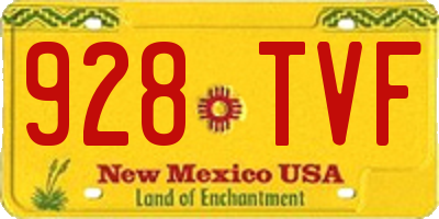 NM license plate 928TVF