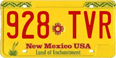 NM license plate 928TVR
