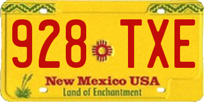 NM license plate 928TXE