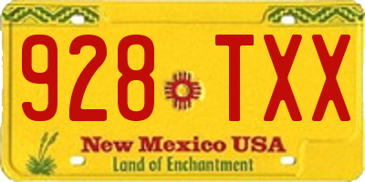 NM license plate 928TXX