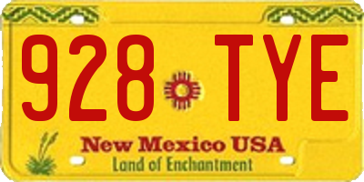 NM license plate 928TYE