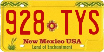 NM license plate 928TYS
