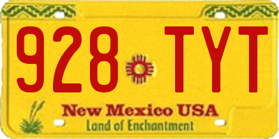 NM license plate 928TYT