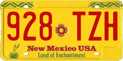 NM license plate 928TZH