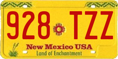 NM license plate 928TZZ