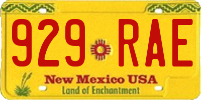 NM license plate 929RAE