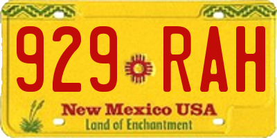 NM license plate 929RAH