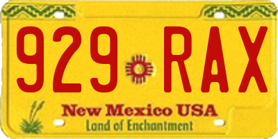 NM license plate 929RAX