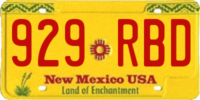 NM license plate 929RBD