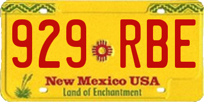 NM license plate 929RBE