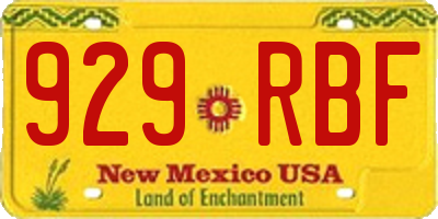 NM license plate 929RBF