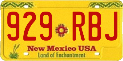 NM license plate 929RBJ
