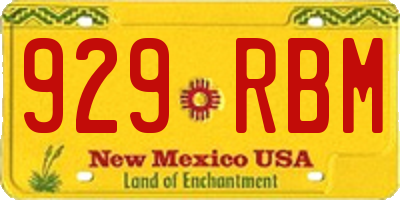 NM license plate 929RBM