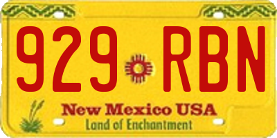 NM license plate 929RBN