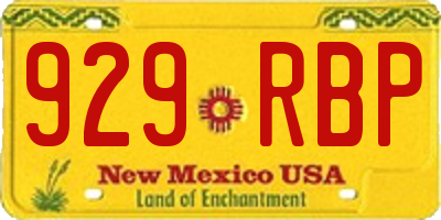 NM license plate 929RBP