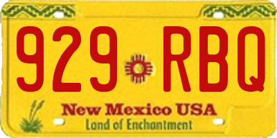 NM license plate 929RBQ