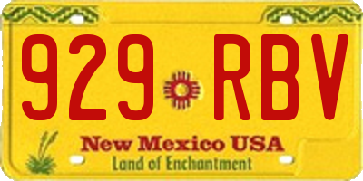 NM license plate 929RBV