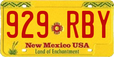 NM license plate 929RBY