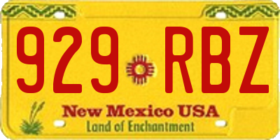 NM license plate 929RBZ