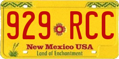NM license plate 929RCC