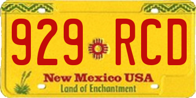 NM license plate 929RCD