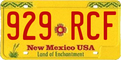 NM license plate 929RCF