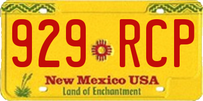 NM license plate 929RCP